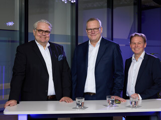 Bei der Jahrespressekonferenz der Zurich Gruppe Deutschland v.l.: Kommunikations-Chef Bernd O. Engelien, Vorstandsvorsitzender Dr. Carsten Schildknecht und Finanzvorstand Dr. Torsten Utecht
