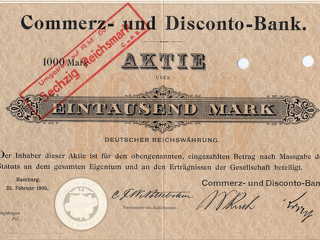 Aktie Commerz- und Disconto-Bank, 1905