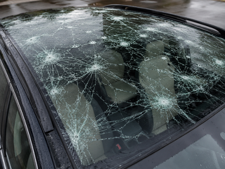 Schon kleine Hagelkörner können eine Autoscheibe beschädigen. Welche Rolle Hitze spielt, wie sich Schäden vermeiden lassen und wann die Teilkasko die Kosten übernimmt.
