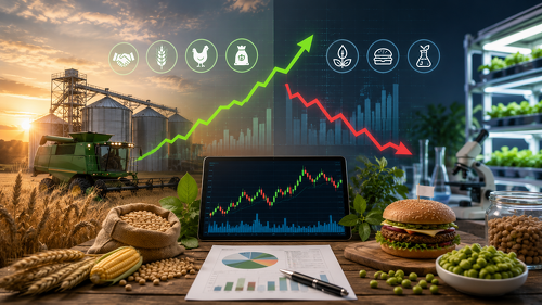 Die Entwicklung von Agraraktien fällt je nach Teilsegment sehr unterschiedlich aus. Besonders Agrarhandel, Futtermittel und Geflügelunternehmen entwickelten sich zuletzt deutlich besser als Fleischersatzhersteller.