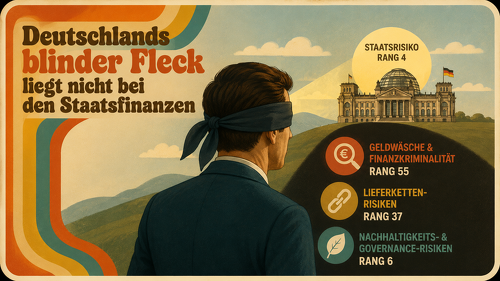 Deutschland schneidet beim Staatsrisiko international hervorragend ab. Andere Risikokategorien zeigen jedoch ein deutlich differenzierteres Bild.