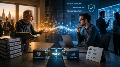 Mit dem Ausscheiden der Babyboomer gewinnt Erfahrungswissen für Versicherer strategische Bedeutung. Neue Kooperationsmodelle und projektbezogene Expertennetzwerke sollen helfen, Know-how schneller verfügbar zu machen.