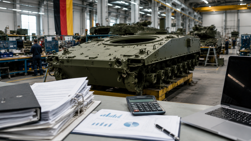 Steigende Verteidigungsausgaben geben der deutschen Wirtschaft kurzfristig einen Impuls. Nach einer IW-Simulation lässt der Wachstumseffekt jedoch schnell nach, während die zusätzliche Verschuldung bestehen bleibt.