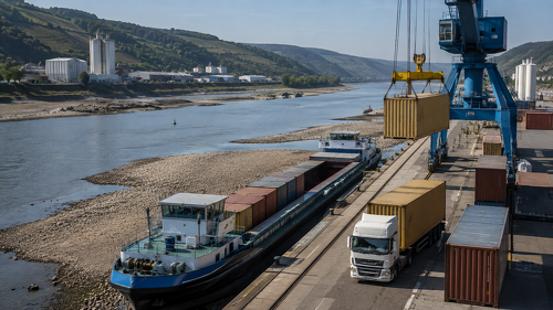 Niedrigwasser zwingt Unternehmen dazu, Transportketten neu zu organisieren. Zusätzliche Umschläge, Transporte und Zwischenlagerungen können dabei neue Schadenrisiken erzeugen.