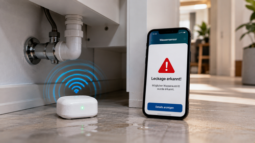 Smarte Wassersensoren sollen Leckagen erkennen, bevor größere Leitungswasserschäden entstehen. Die DEVK bindet die Technik über onpier in ihr Serviceangebot ein und setzt damit stärker auf digitale Schadenprävention.