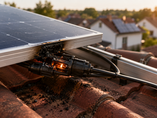 Fehlerhafte Steckverbindungen an Photovoltaikanlagen können zur Lichtbogenbildung und im schlimmsten Fall zu einem Brand führen. Welche Versicherung für den Schaden aufkommt, hängt entscheidend von Ursache und Verantwortlichkeit ab.