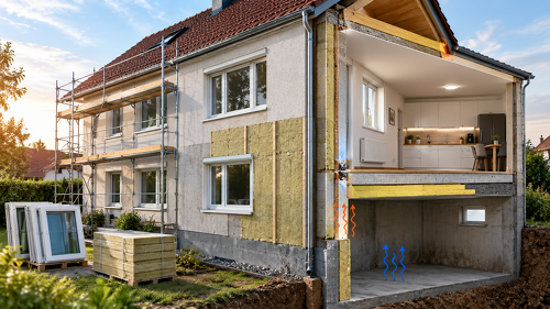 Energetische Sanierungen in Etappen können neue bauphysikalische Schwachstellen schaffen. Bleiben angrenzende Bauteile wie Kellerdecke und Kelleraußenwand zunächst ungedämmt, können Wärmebrücken, Feuchtigkeit und Schimmel die Folge sein.