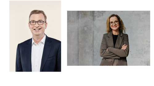 von links nach rechts: Ralph Eisenhauer, Vorstand Schaden/Unfall der SV SparkassenVersicherung und Dr. Gesa Crockford, Geschäftsführerin von ImmoScout24