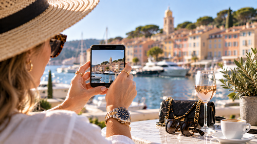 Luxusuhr, Schmuck und aktueller Aufenthaltsort: Wer Urlaubsbilder öffentlich teilt, kann unbeabsichtigt mehrere Informationen über Besitz und Abwesenheit miteinander verknüpfen. Bei besonders exponierten Kunden berücksichtigt Hiscox deshalb auch die Social-Media-Aktivität bei der Risikoprüfung.