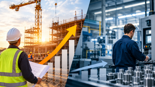 Der Bau zieht kräftig an, die Industrie hält kaum Schritt: Hinter dem Produktionsplus von 2,0 Prozent verbirgt sich eine Erholung mit sehr unterschiedlicher Geschwindigkeit.