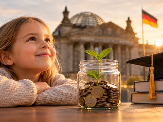 Die Frühstartrente soll Kindern früh den Einstieg in die kapitalgedeckte Vorsorge ermöglichen – nach dem Bundestagsbeschluss rückt die konkrete Umsetzung des staatlich geförderten Vorsorgedepots in den Mittelpunkt. Bildnachweis: KI-generierte Illustration. Passt das so für dich?