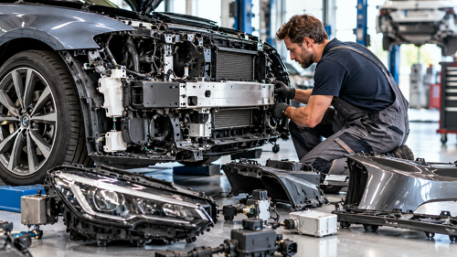 Moderne Fahrzeugtechnik macht selbst kleinere Unfallschäden teuer. Zwischen 2017 und 2025 stiegen die Ersatzteilpreise in Deutschland durchschnittlich um 6,1 Prozent jährlich und damit deutlich stärker als die Beiträge zur Kfz-Versicherung.