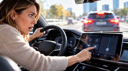 Allianz-Umfrage: 39 Prozent der deutschen Autofahrer berichten von kritischen Situationen durch Touchscreens. Viele wünschen sich klassische Schalter.