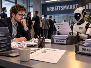 Gut ausgebildet, aber ohne Job: Der Einstieg in den Arbeitsmarkt wird auch für Akademiker schwieriger. Während Bewerber auf eine berufliche Perspektive hoffen, verändert künstliche Intelligenz zunehmend die Bewerbungs- und Auswahlverfahren.